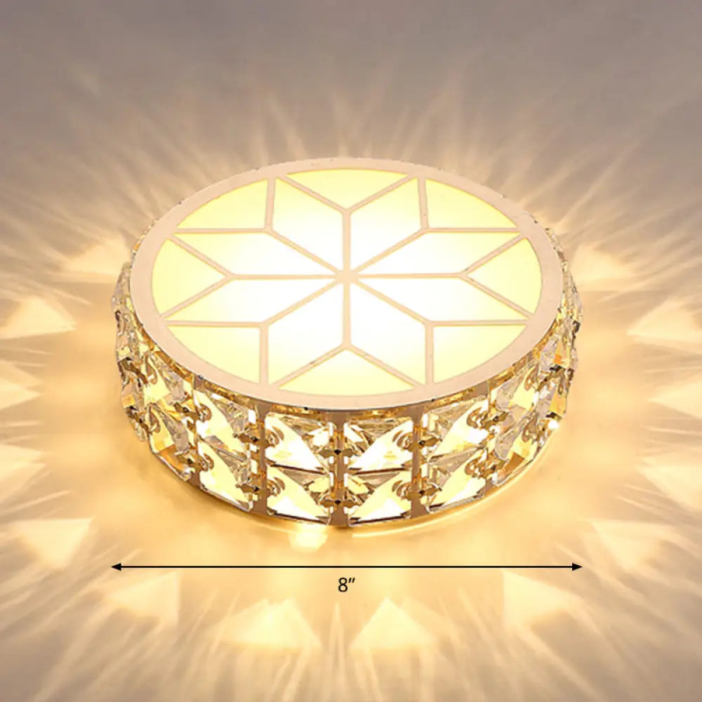Runde Kristall-Deckenleuchte LED Einbauleuchte Champagnergold 15–20 cm Flur Diele Schlafzimmer moderne Luxusbeleuchtung | Sansoti
