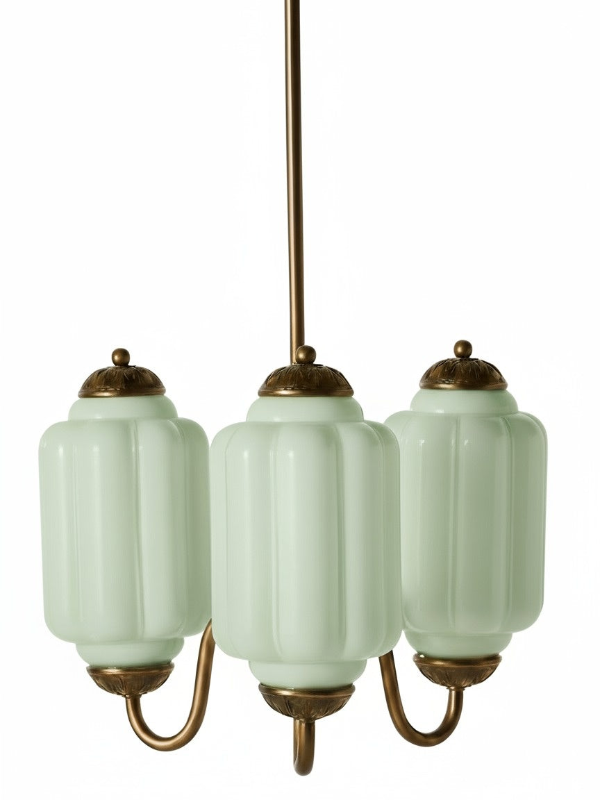 Melkglazen Kroonluchter Vintage Afwerking Tijdloze Elegantie Klassieke Verlichting voor Eetkamer Woonkamer | Sansoti