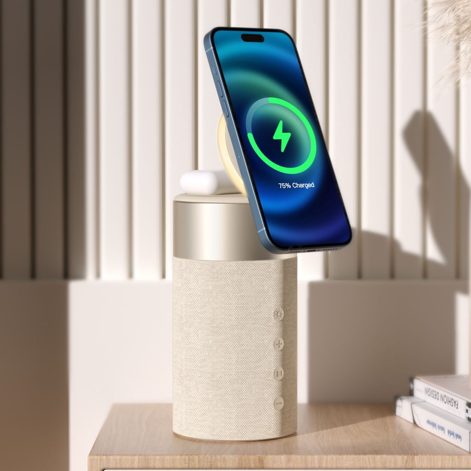 Draadloze Speaker met Oplaadfunctie – 3-in-1 Bluetooth Speaker, MagSafe Powerbank & Sfeerverlichting | Sansoti