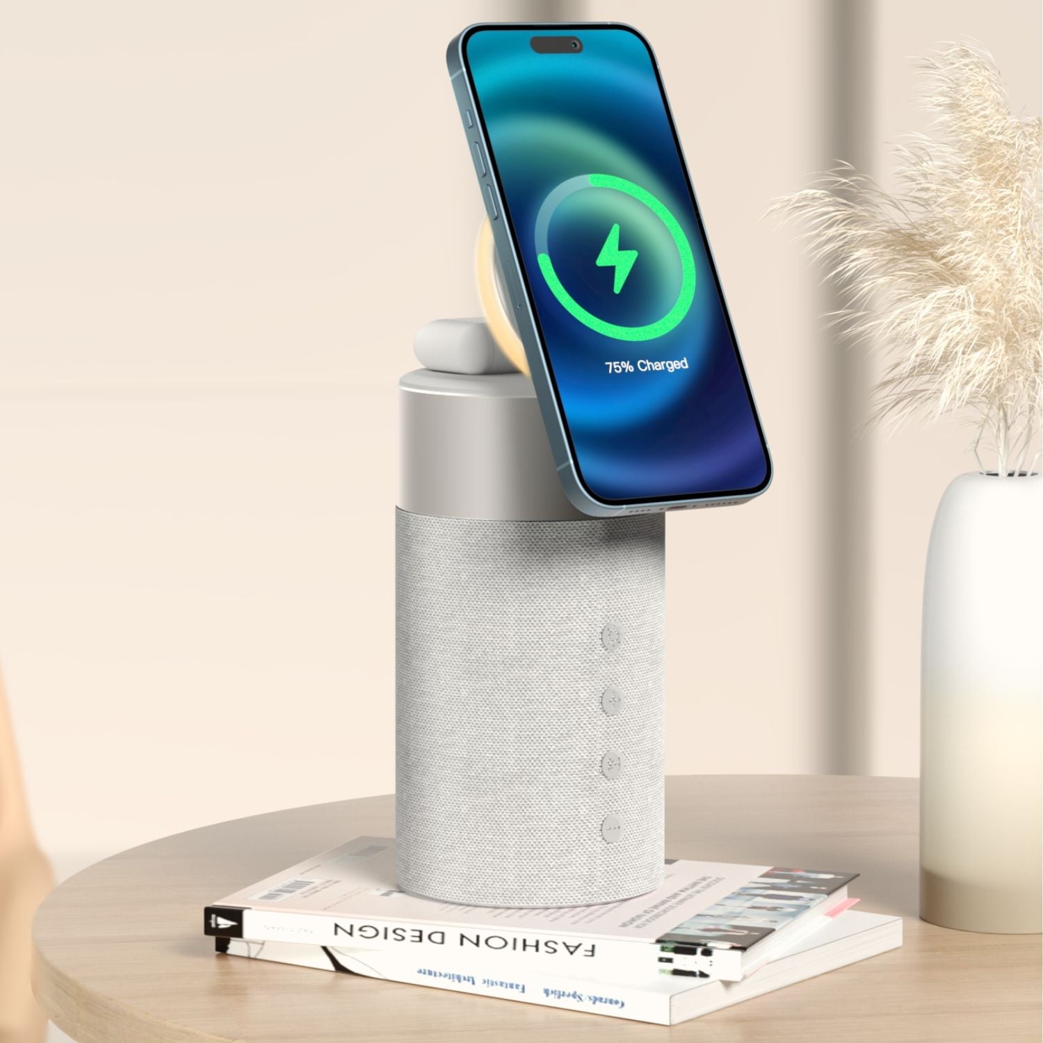 Draadloze Speaker met Oplaadfunctie – 3-in-1 Bluetooth Speaker, MagSafe Powerbank & Sfeerverlichting | Sansoti