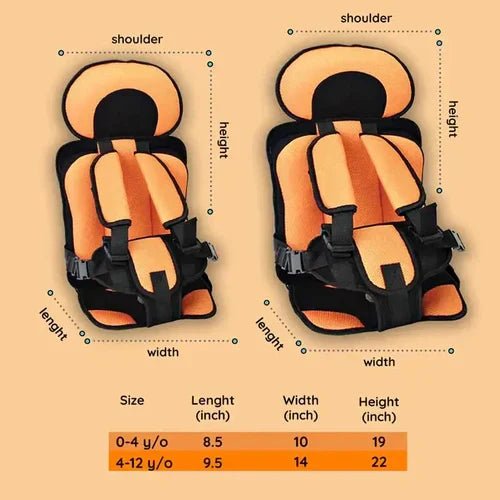 Opvouwbare Autostoelverhoger voor Kinderen met Vijfpunts Veiligheidsgordel Draagbaar Reisstoeltje Auto | Sansoti