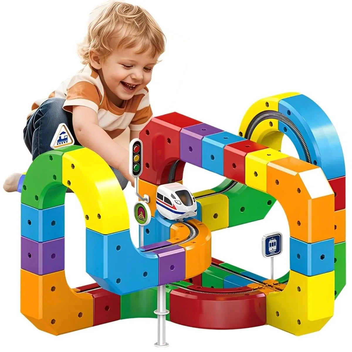 Magnetisch Treinbaan Bouwset 3D STEM Educatief Speelgoed Creatief Constructieset voor Kinderen Ontwikkelend | Sansoti