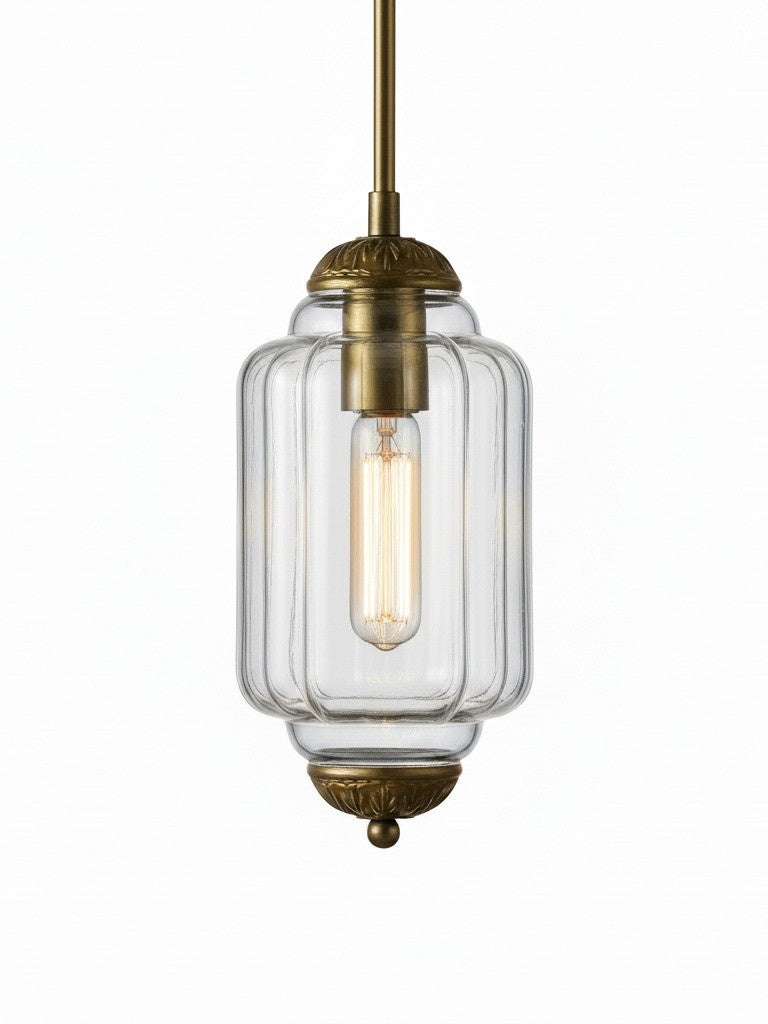 Vintage Glazen Hanglamp met Nostalgische Uitstraling – Verfijnde Verlichting voor Eetkamer en Keuken | Sansoti