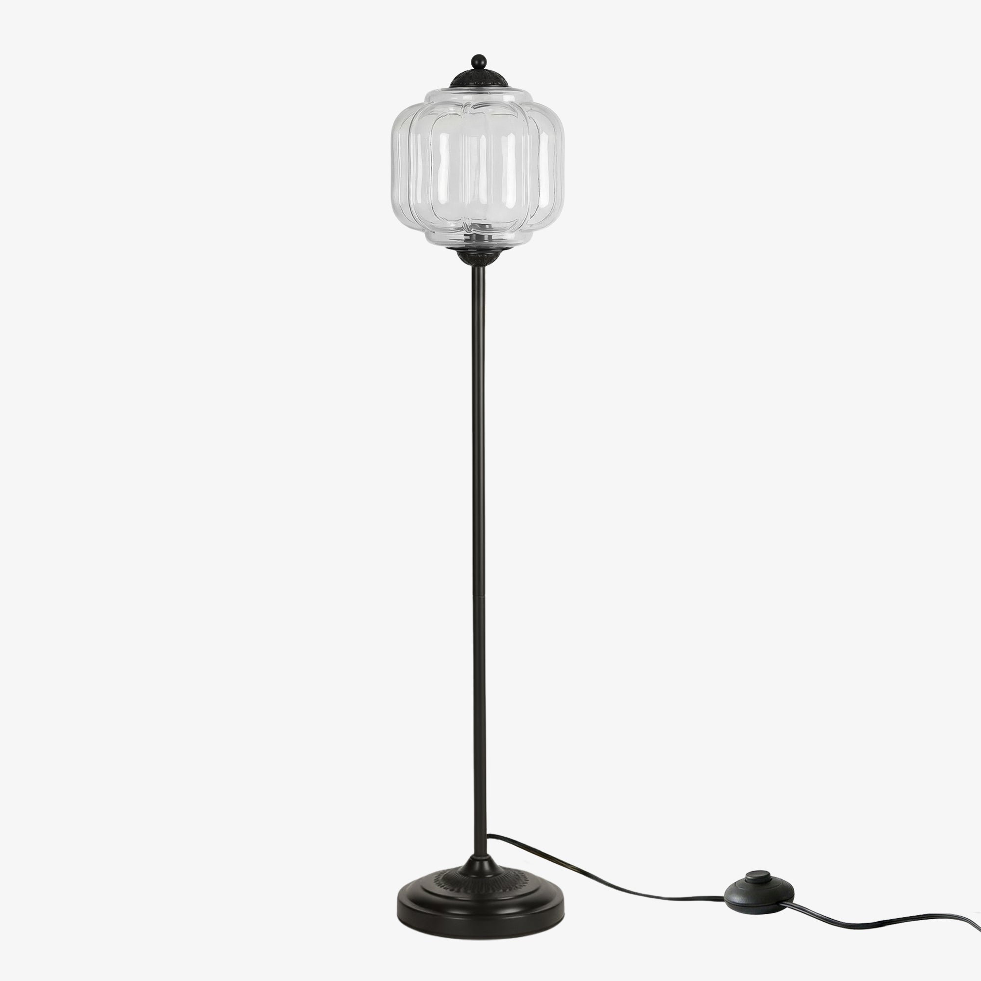 Decoratieve Glazen Pompoen Vloerlamp Retro Organische Stijl Woonkamer Staande Lamp | Sansoti
