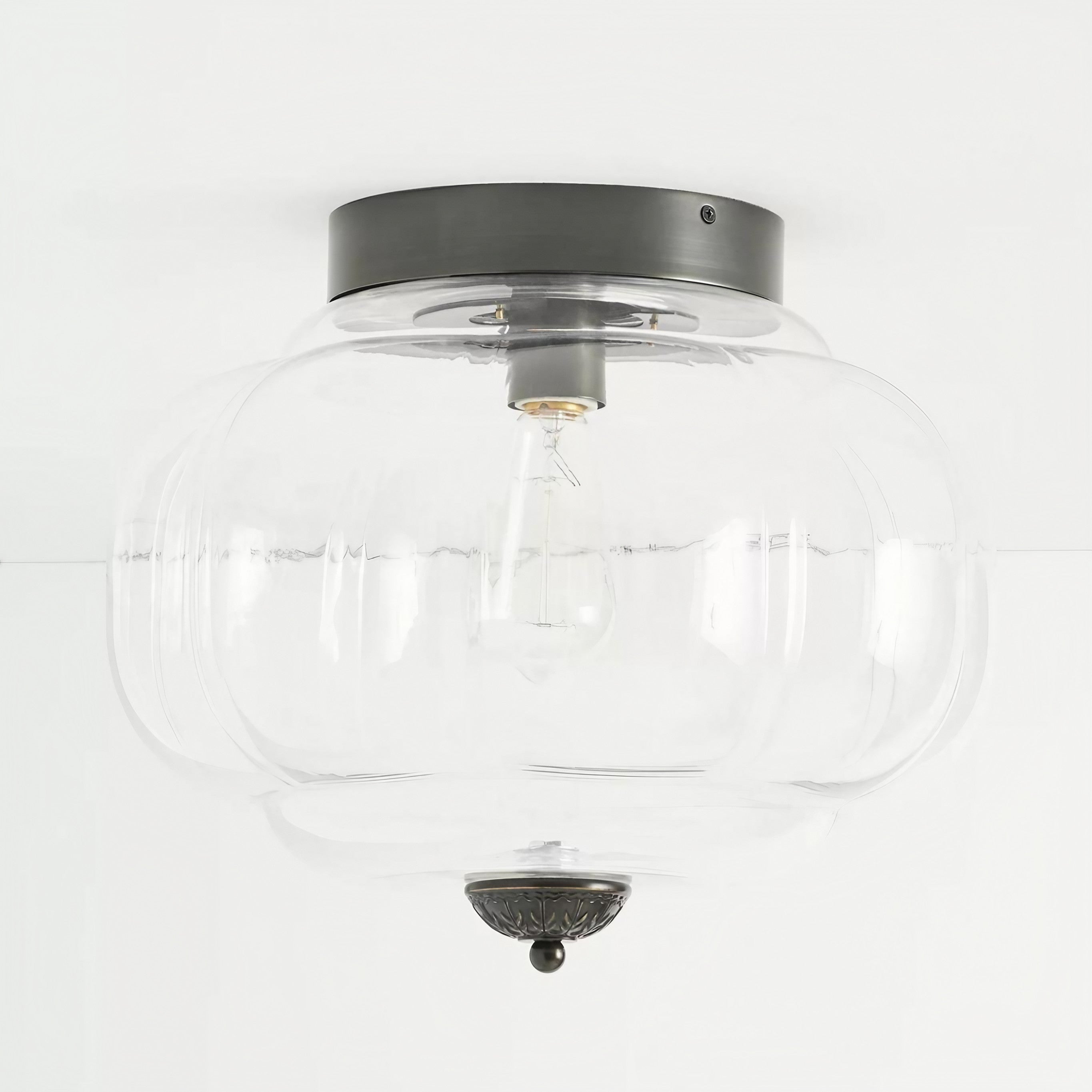 Retro Plafondlamp met Melkglazen Kap – Verfijnde Semi-Flush Mount Verlichting voor Moderne Interieurs | Sansoti