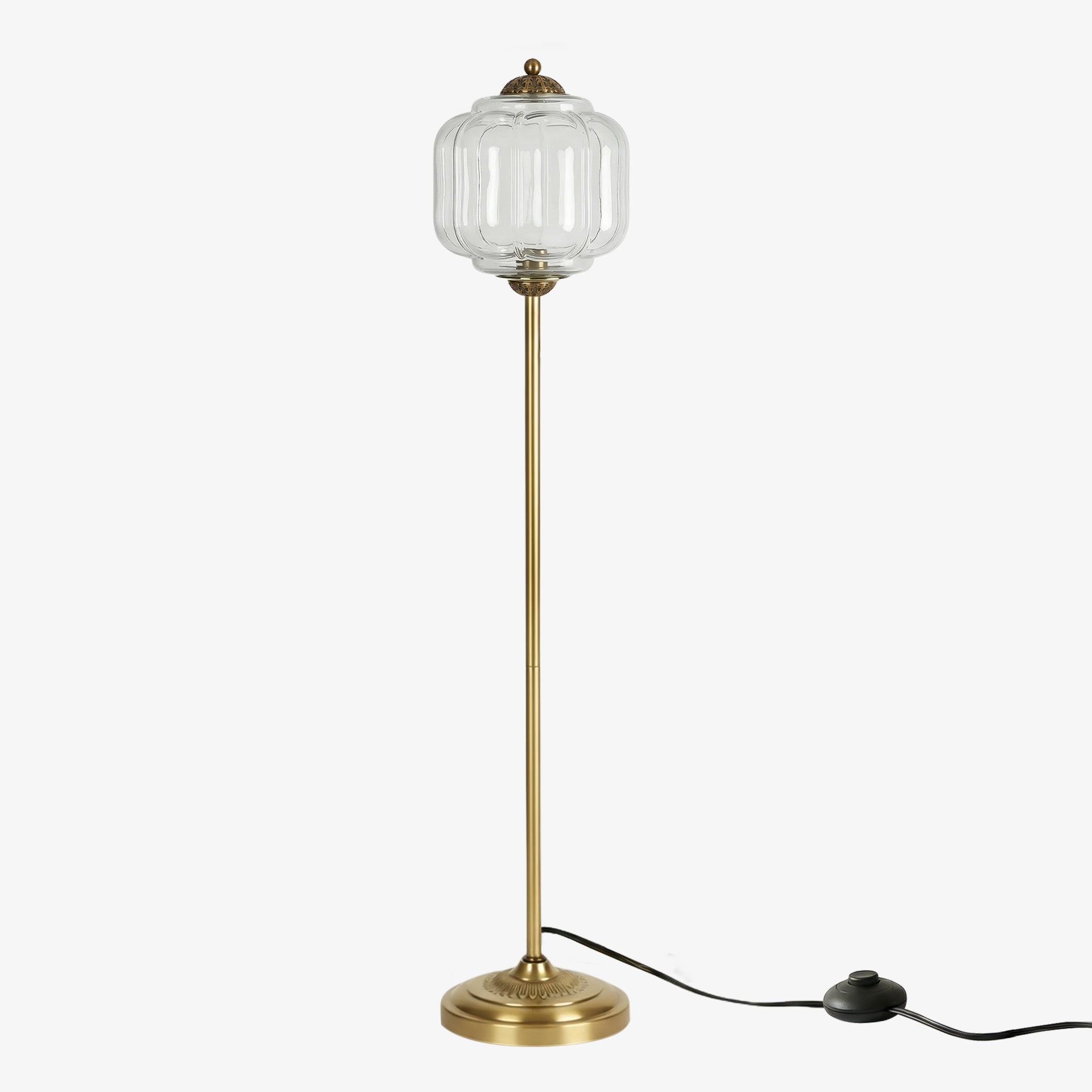 Decoratieve Glazen Pompoen Vloerlamp Retro Organische Stijl Woonkamer Staande Lamp | Sansoti