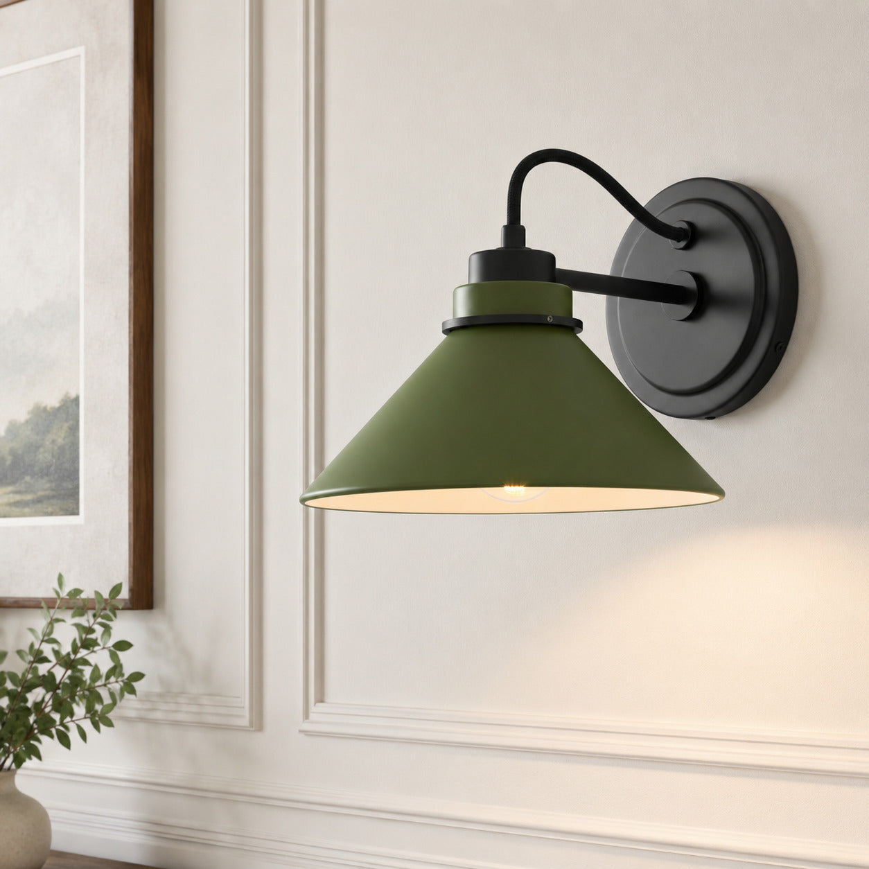 Globe Wandlamp met Gebogen Arm – Moderne Industriële Verlichting voor Badkamer, Slaapkamer en Gang | Sansoti