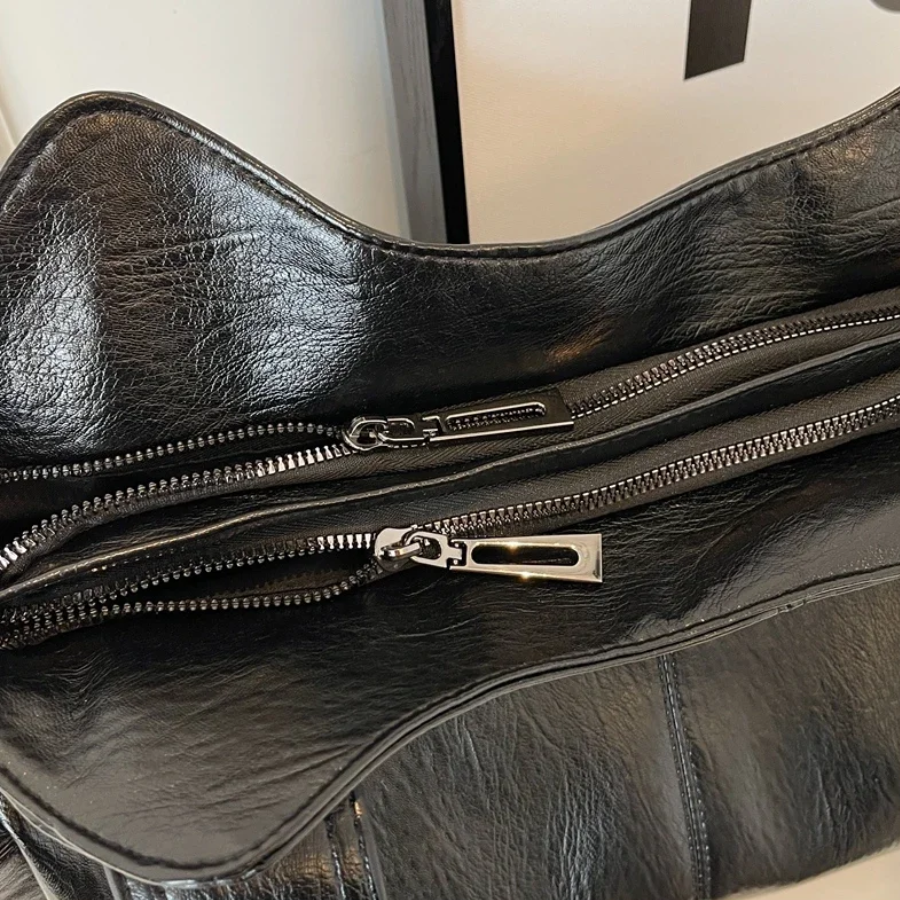 Women's Shoulder Bag with Spacious Interior Pockets Cognac Black Espresso Work Laptop Casual Travel Everyday | Sansoti