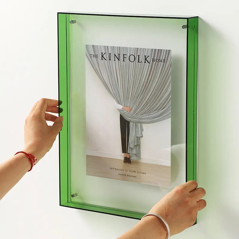 Acryl Fotolijst Gekleurd Transparant Oranje Wand Tafel Display Frame Moderne Fotohouder Poster Lijst Interieur Decoratie | Sansoti
