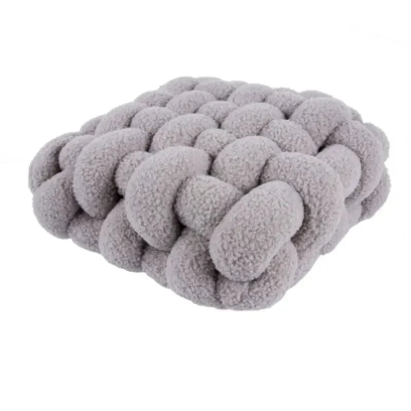 Coussin décoratif noué en coton pelucheux doux | Coussin d’assise décoratif au design scandinave pour le salon et la chambre | Sansoti