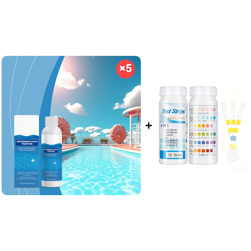 Zwembad Onderhoudsvloeistof 100 ml Chloorvrij voor Kristalhelder Water en Algenbestrijding | Geschikt voor Opblaasbaar Zwembad Jacuzzi Hottub Bubbelbad | Sansoti