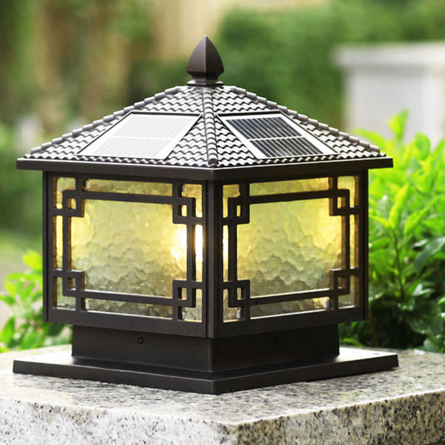 Lampe sur pied d’extérieur étanche en aluminium couleur café pour jardin, balcon et villa - éclairage LED sur pied d’extérieur | Sansoti