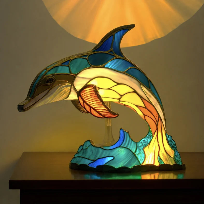 Stimmungsvolle LED-Tierlampe Tischlampe aus Metall und Kunstharz 15 cm Schlafzimmer Wohnzimmer Dekorative batteriebetriebene Nachtlampe | Sansoti