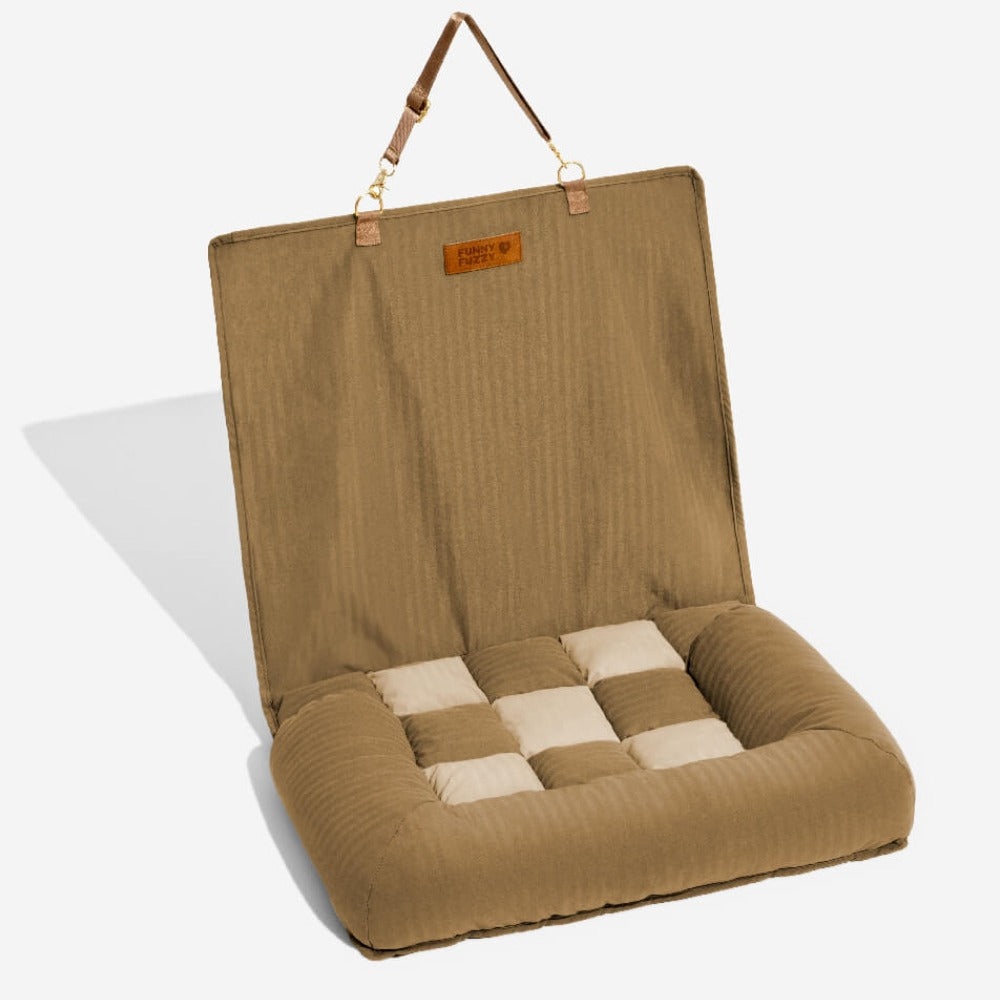 Hondenautobed Opvouwbare Reismat Lounge Stijl met Verhoogde Rand voor Grote Honden Chessboard Lounge | Sansoti