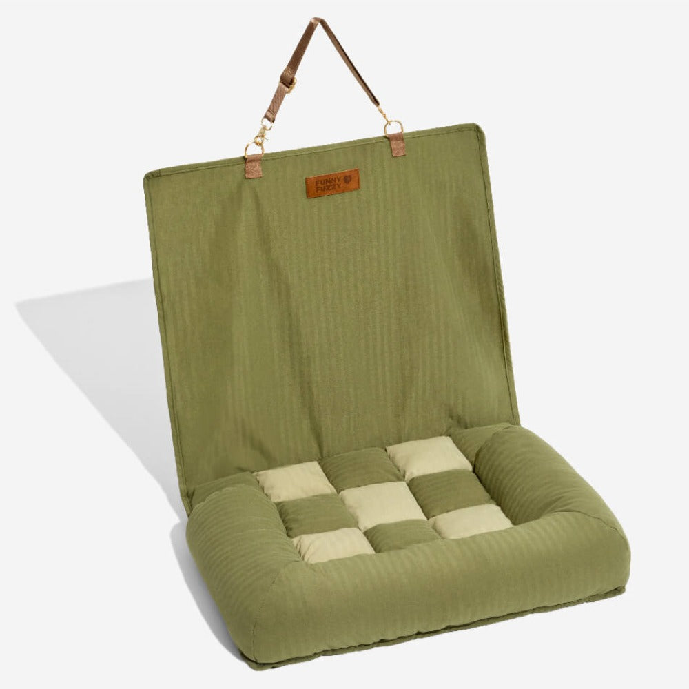 Hondenautobed Opvouwbare Reismat Lounge Stijl met Verhoogde Rand voor Grote Honden Chessboard Lounge | Sansoti