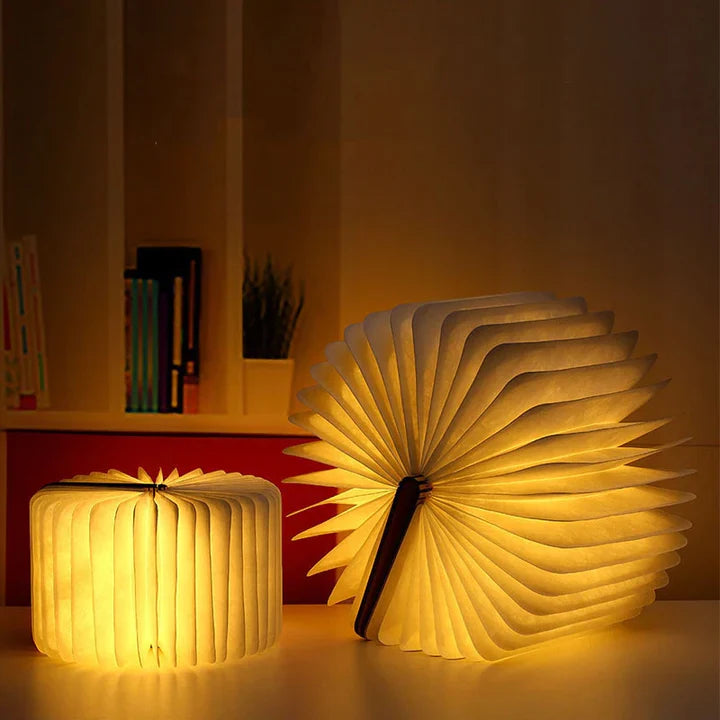 Boeklamp LED met Warm Licht – Decoratieve Houten Lamp in Boekvorm voor Sfeervolle Verlichting | Sansoti