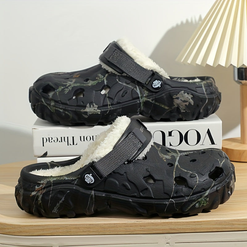 Gevoerde Clogs Pantoffels voor Dames & Heren Winter - Warme EVA Tuinschoenen met Bont - Unisex Huisslippers | Sansoti