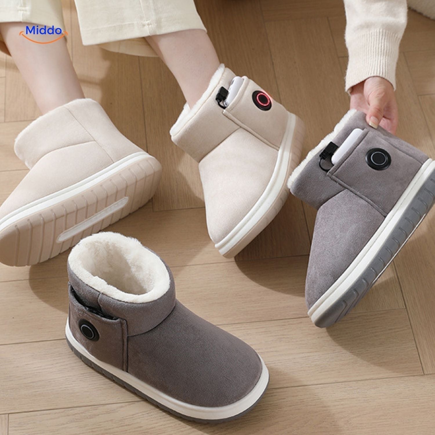 Verwarmbare Pantoffels met Oplaadbare Verwarming voor Koude Voeten Wintertijd 36-45 | Sansoti