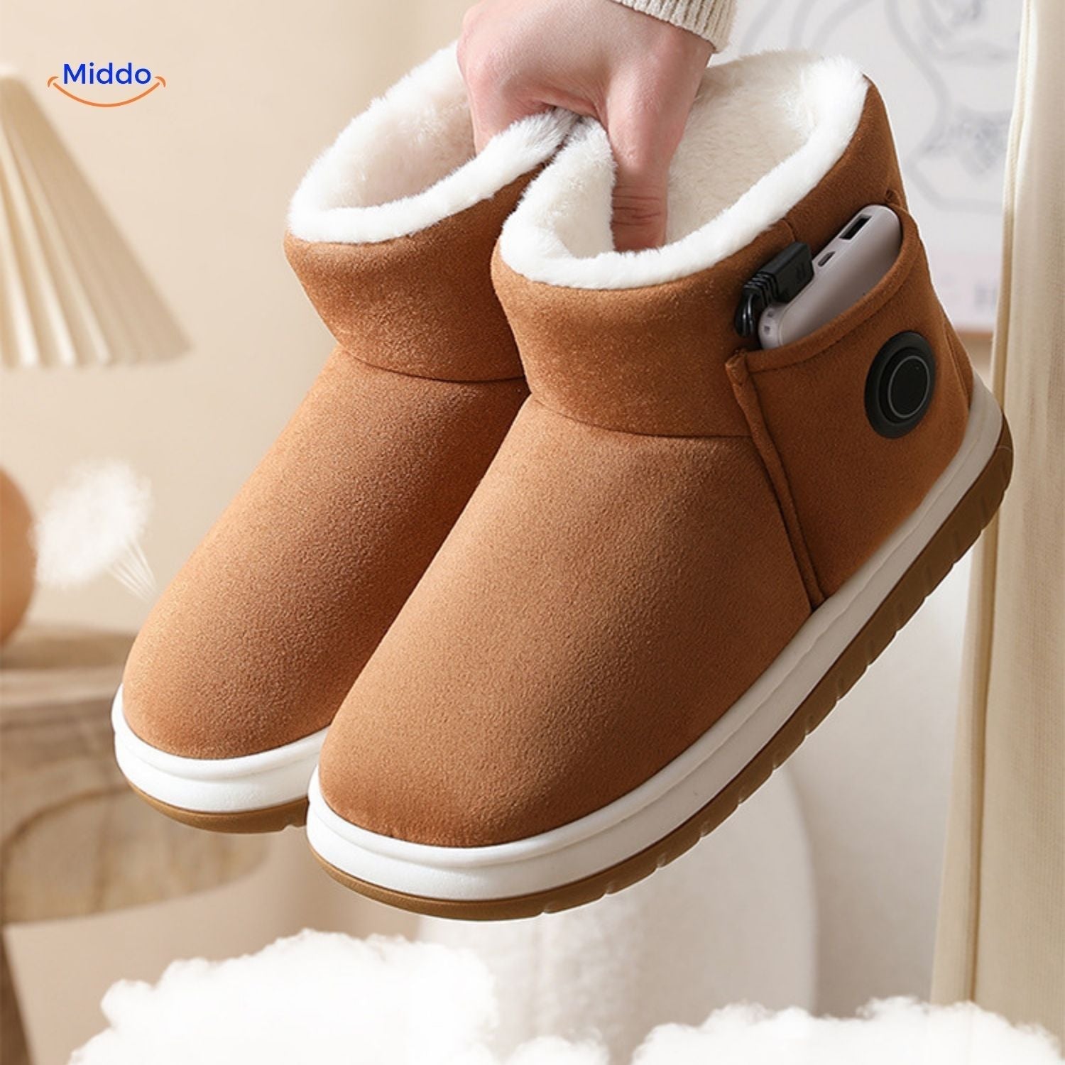 Verwarmbare Pantoffels met Oplaadbare Verwarming voor Koude Voeten Wintertijd 36-45 | Sansoti
