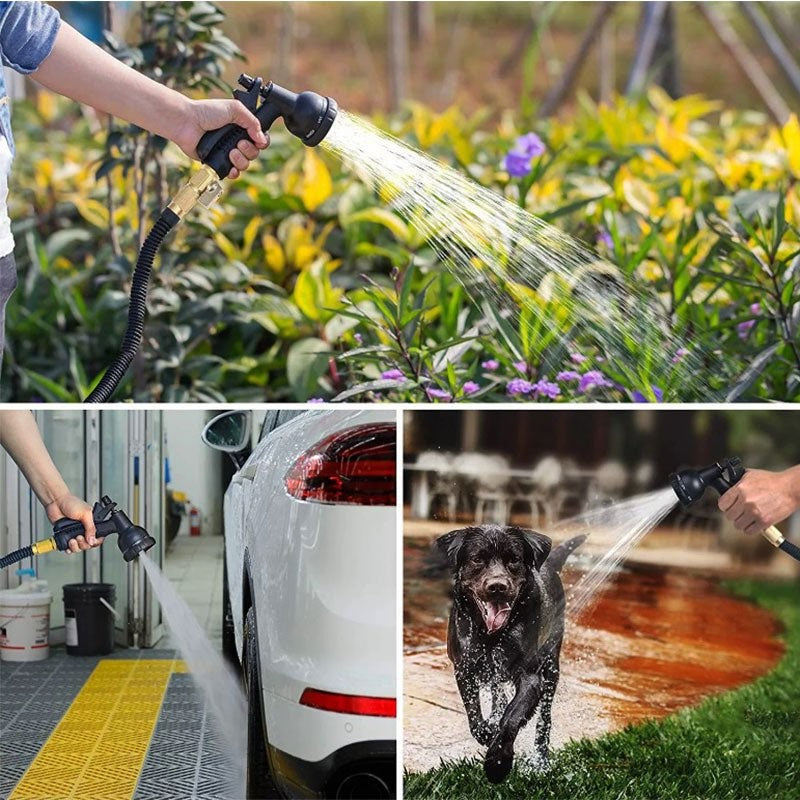 Ausziehbarer Gartenschlauch, 30 Meter, flexibel, mit 8 Sprühmodi für Garten, Pflanzen, Autowäsche, Balkon und Terrasse | Sansoti