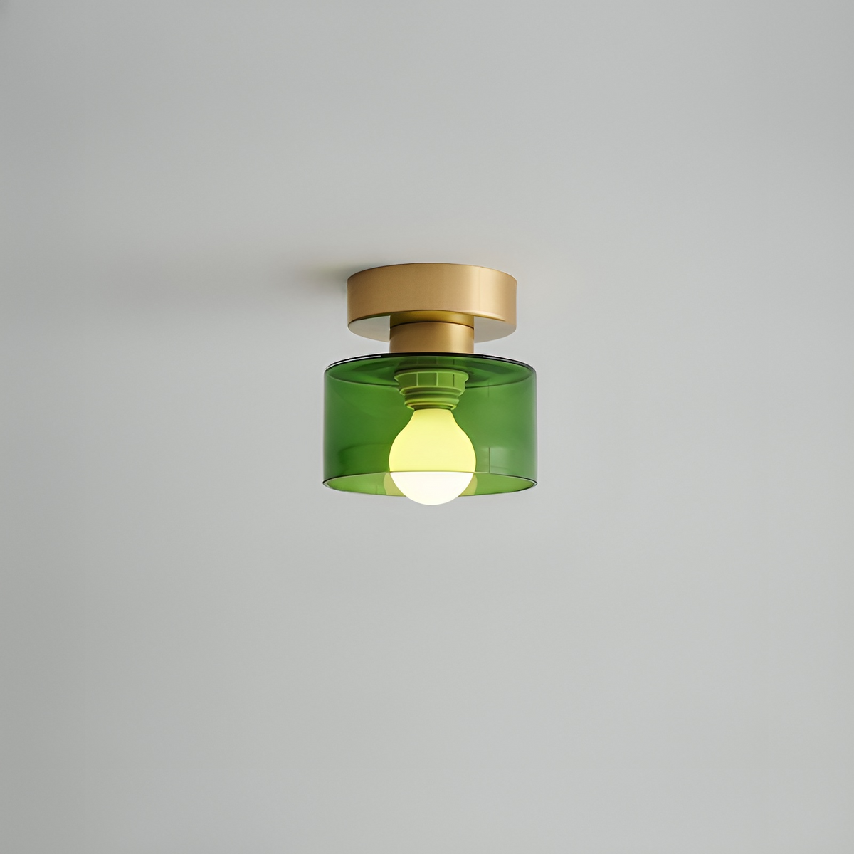 Plafonnier cylindrique E27 en métal et verre, lumière blanc chaud, style Bauhaus, éclairage pour entrée, chambre et salon | Sansoti