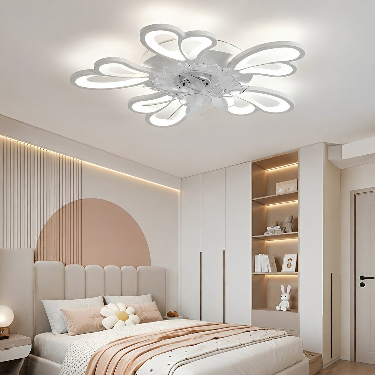 Plafondventilator met Verlichting & Afstandsbediening Dimbaar 3 Lichtstanden Fluistermotor 79cm voor Slaapkamer | Sansoti