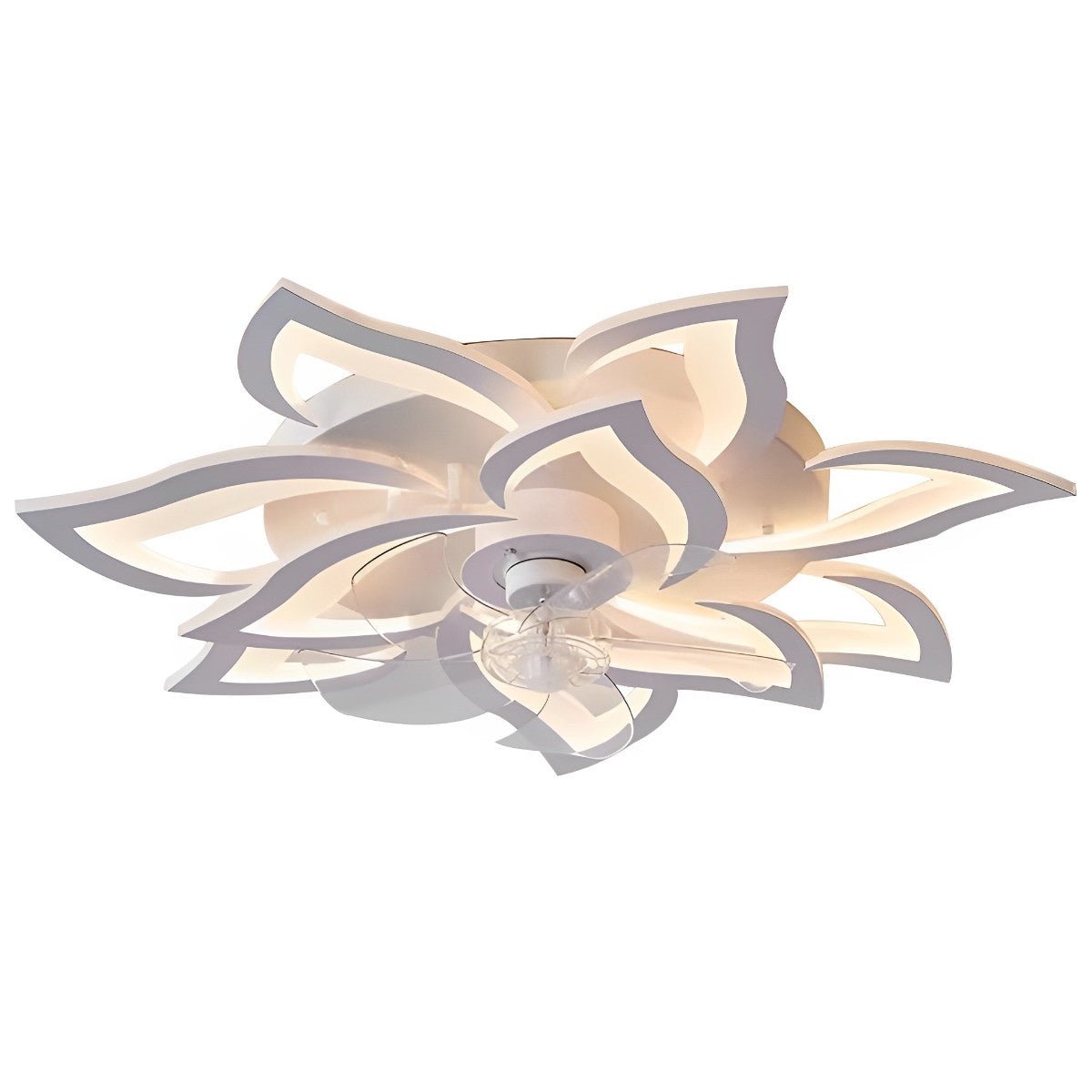 Deckenventilator mit Beleuchtung LED Eisen Acryl Blume Schlafzimmer Wohnzimmer Dimmbar Fernbedienung Deckenleuchte Ventilator Modern Dekorativ | Restfield