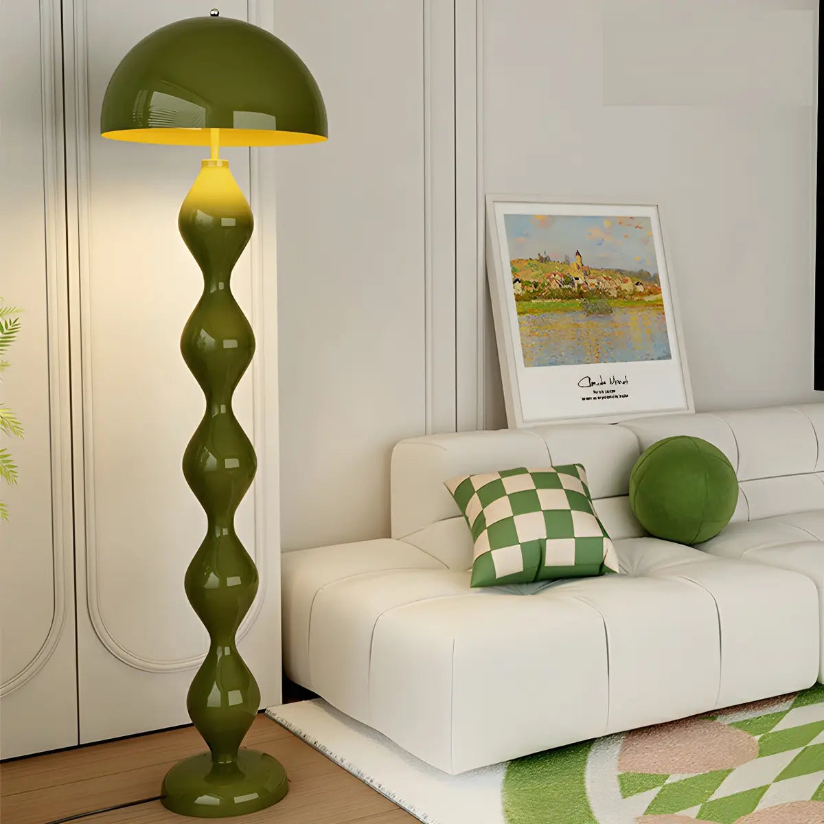 Moderne Mushroom Vloerlamp met Metalen Kap en 3 Lichtstanden – Scandinavische Design Staande Lamp met Voetschakelaar | Sansoti