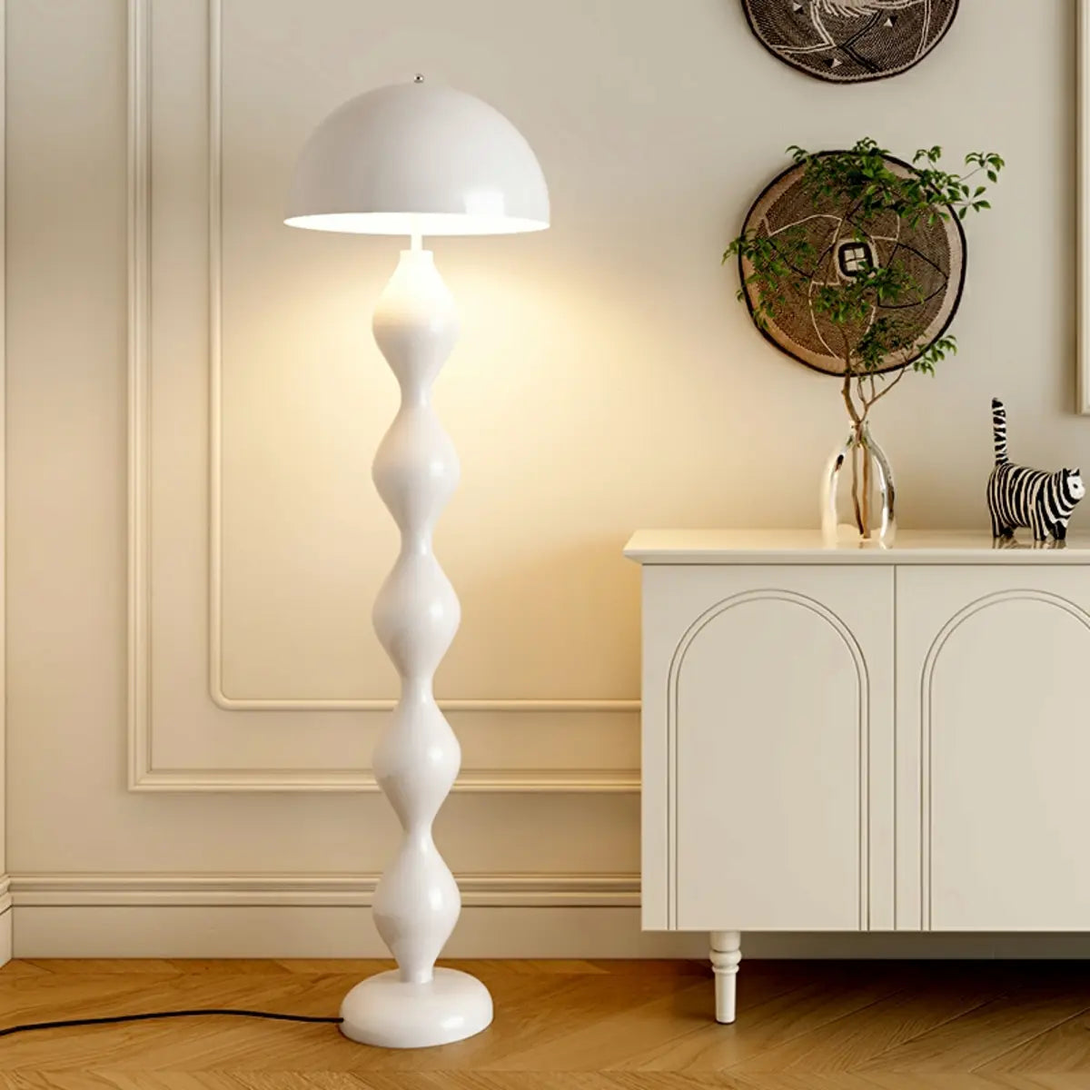 Moderne Pilz-Stehlampe mit Metallschirm und 3 Lichtstufen – Skandinavisches Design Standleuchte mit Fußschalter | Restfield