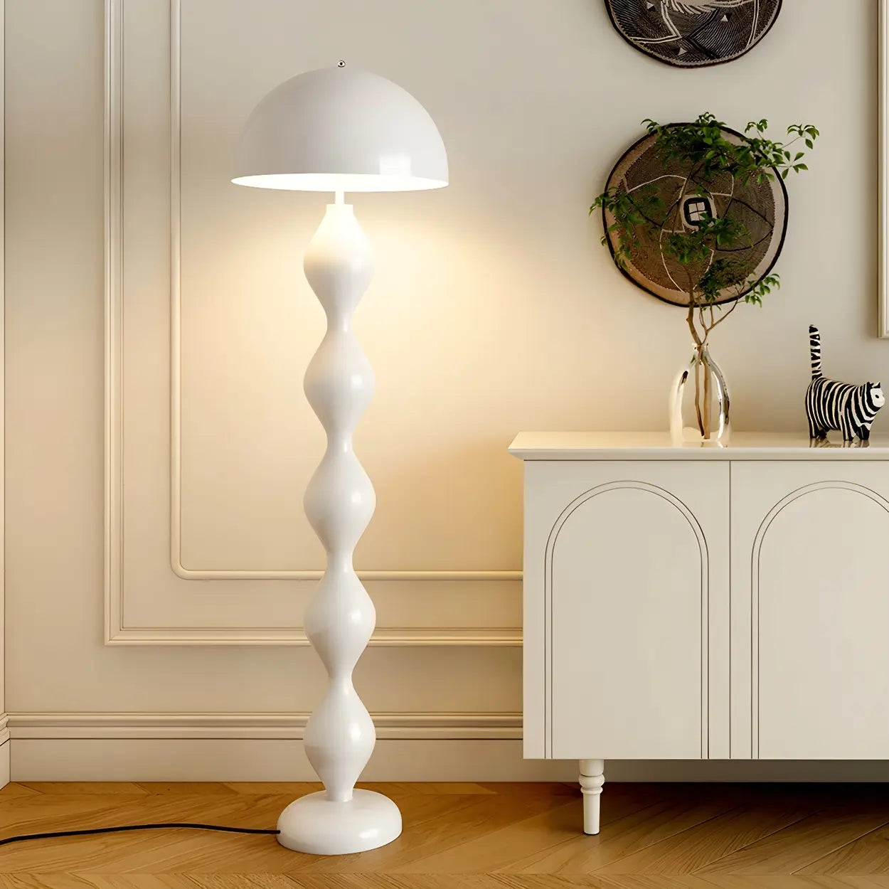 Moderne Pilz-Stehlampe mit Metallschirm und 3 Lichtstufen – Skandinavisches Design Standleuchte mit Fußschalter | Restfield