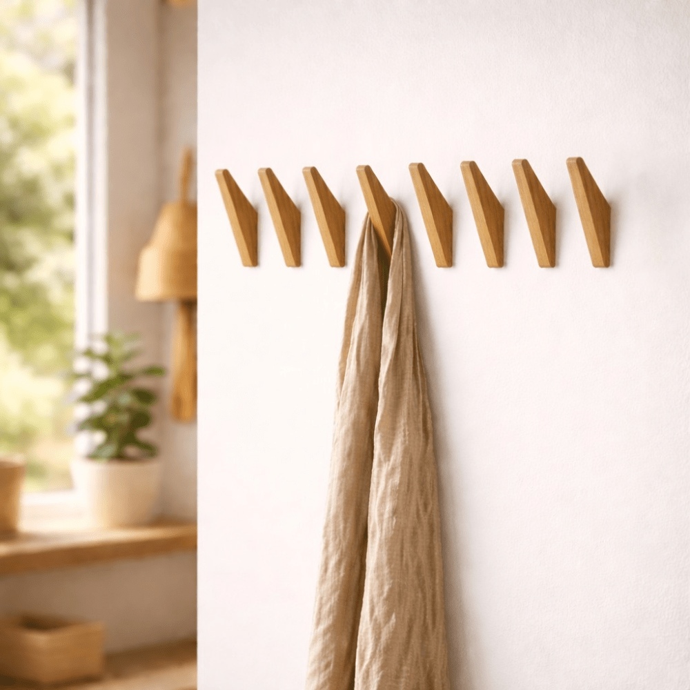 Patère murale en bois Naturel 13,5 cm Bicolore Minimaliste Scandinave Style bohème | Sansoti