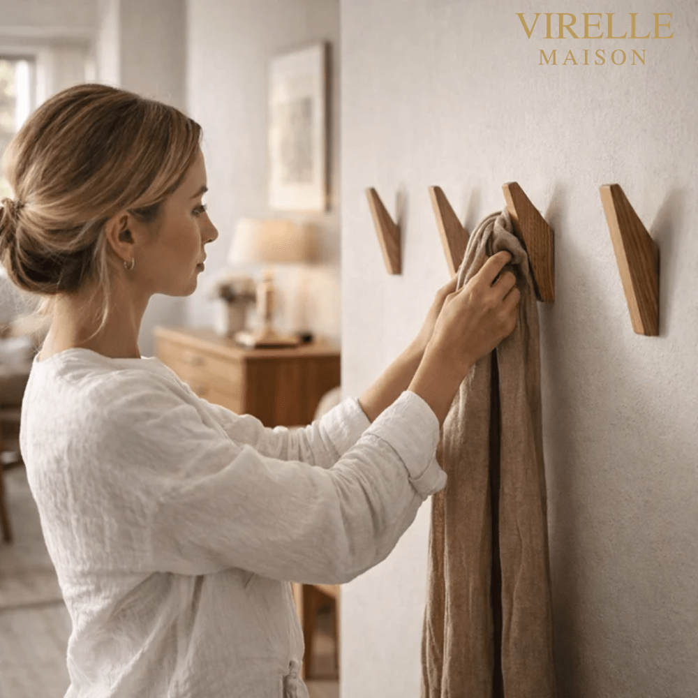 Patère murale en bois Naturel 13,5 cm Bicolore Minimaliste Scandinave Style bohème | Sansoti