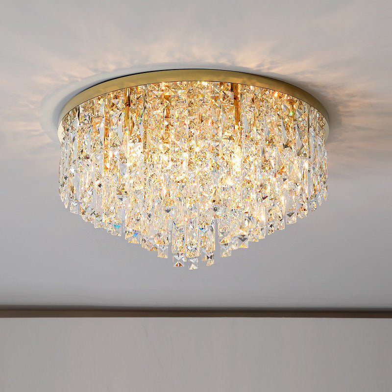 Lustre suspendu en cristal LED E14 blanc chaud réglable, éclairage de plafond luxueux pour salle à manger, bar et salon | Sansoti