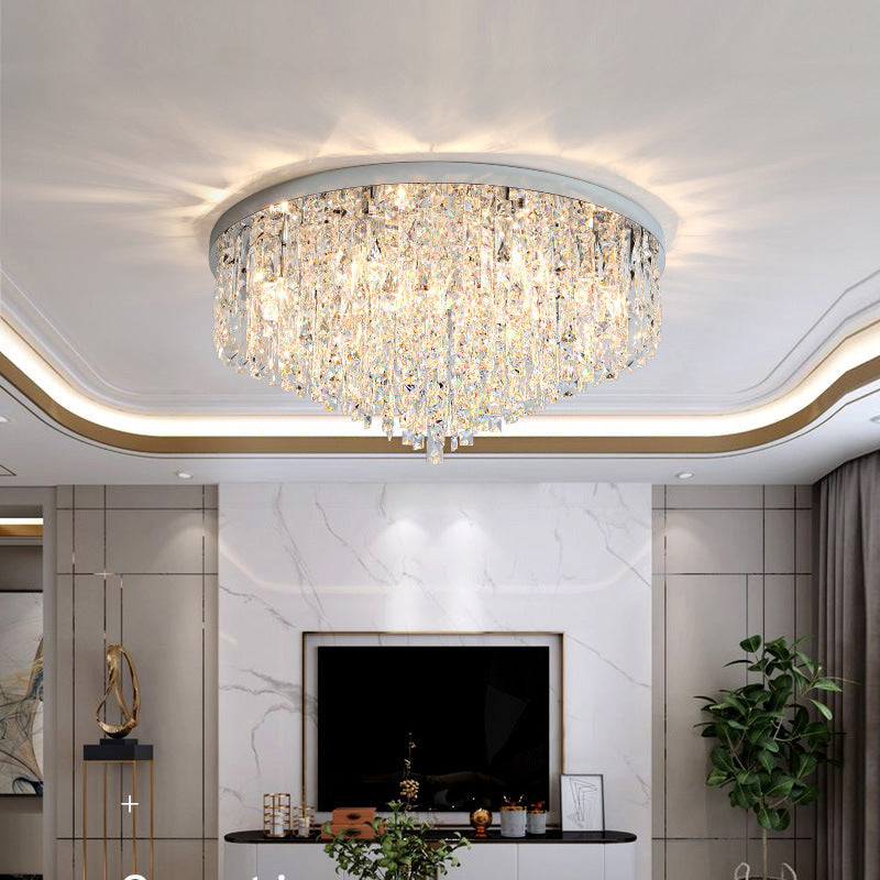 Lustre suspendu en cristal LED E14 blanc chaud réglable, éclairage de plafond luxueux pour salle à manger, bar et salon | Sansoti