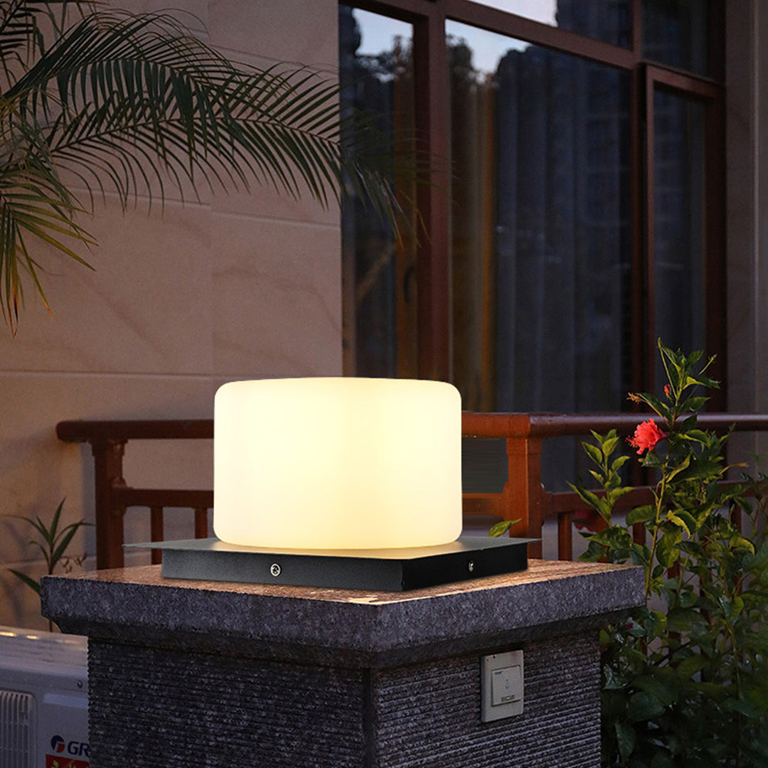 Lampe d’extérieur sur socle en acier inoxydable - boule, cube, cylindre - éclairage de jardin IP65 étanche, éclairage LED pour allées | Sansoti