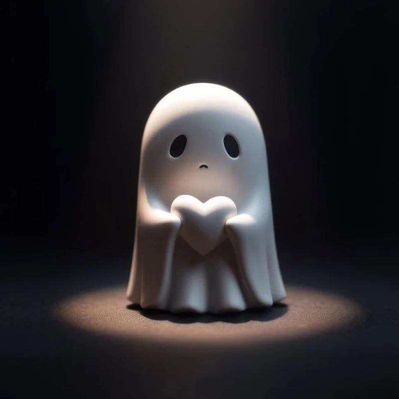 Spookbeeldje Resin Decoratiefiguur Wit Halloween Tafelornament Speelse Geesten Sfeer Interieur Accessoire | Sansoti