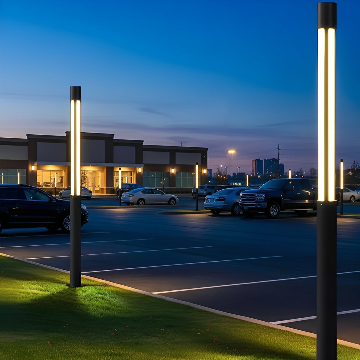 Cylindryczny słupek zewnętrzny LED czarny, oświetlenie ogrodowe i ścieżkowe, wodoodporna aluminiowa lampa ogrodowa, nowoczesna | Sansoti