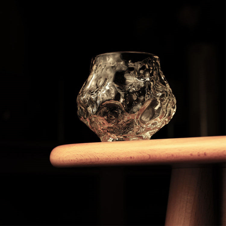 Japans Whiskyglas Handgemaakt Hittebestendig Glas 380ml Meteoor Design voor Premium Whisky Sake Cocktails Spiritualiën Luxe Drinkglas met Houten Kist Geschenkverpakking | Sansoti