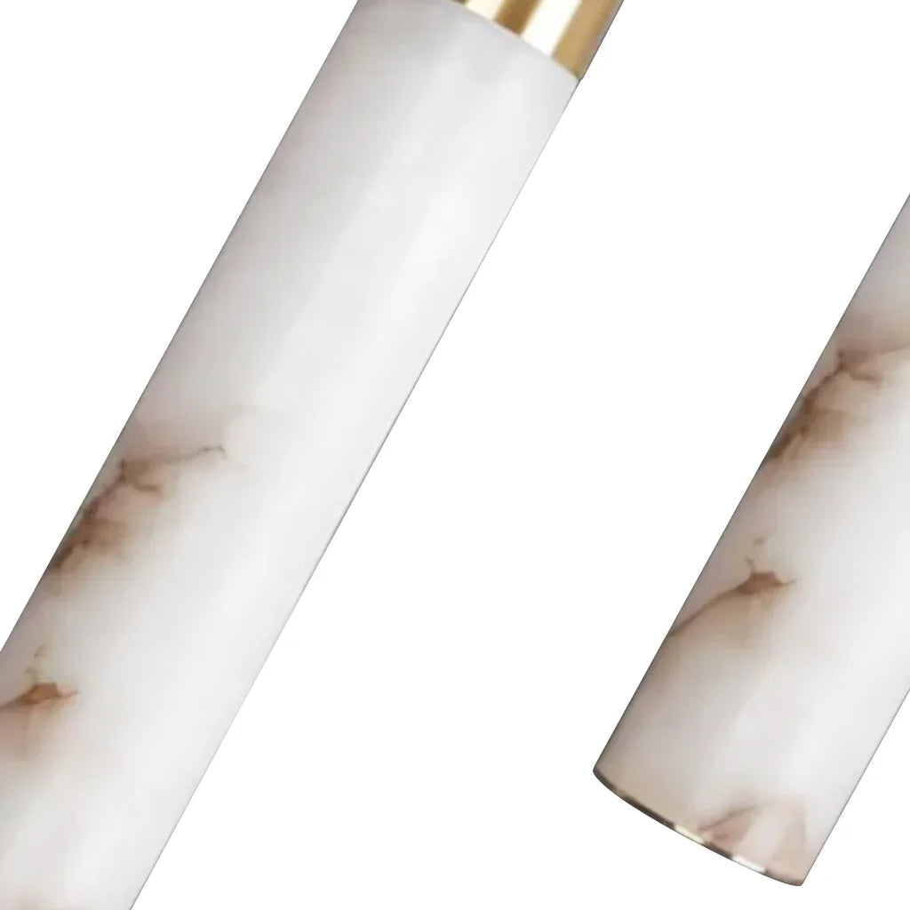Hanglamp Natuursteen Messing Tube LED 12W Dimbaar Modern Design Woonkamer Keuken Eetkamer Eettafel Sfeerverlichting | Sansoti