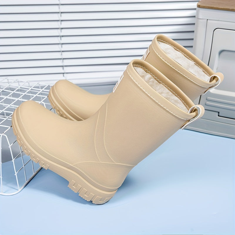 Waterproof Winter Boots Fleece-Lined Women's Slip-On Rain Footwear Autumn Warm Comfortable Snow Boots | Sansoti