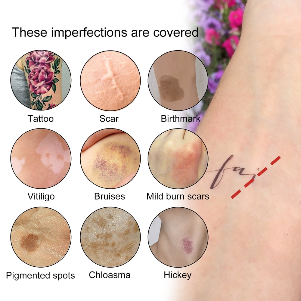Waterbestendige Camouflagecrème voor Tattoo Litteken Huidoneffenheden 12 Uur Langhoudend Natuurlijk Mat Effect | Sansoti