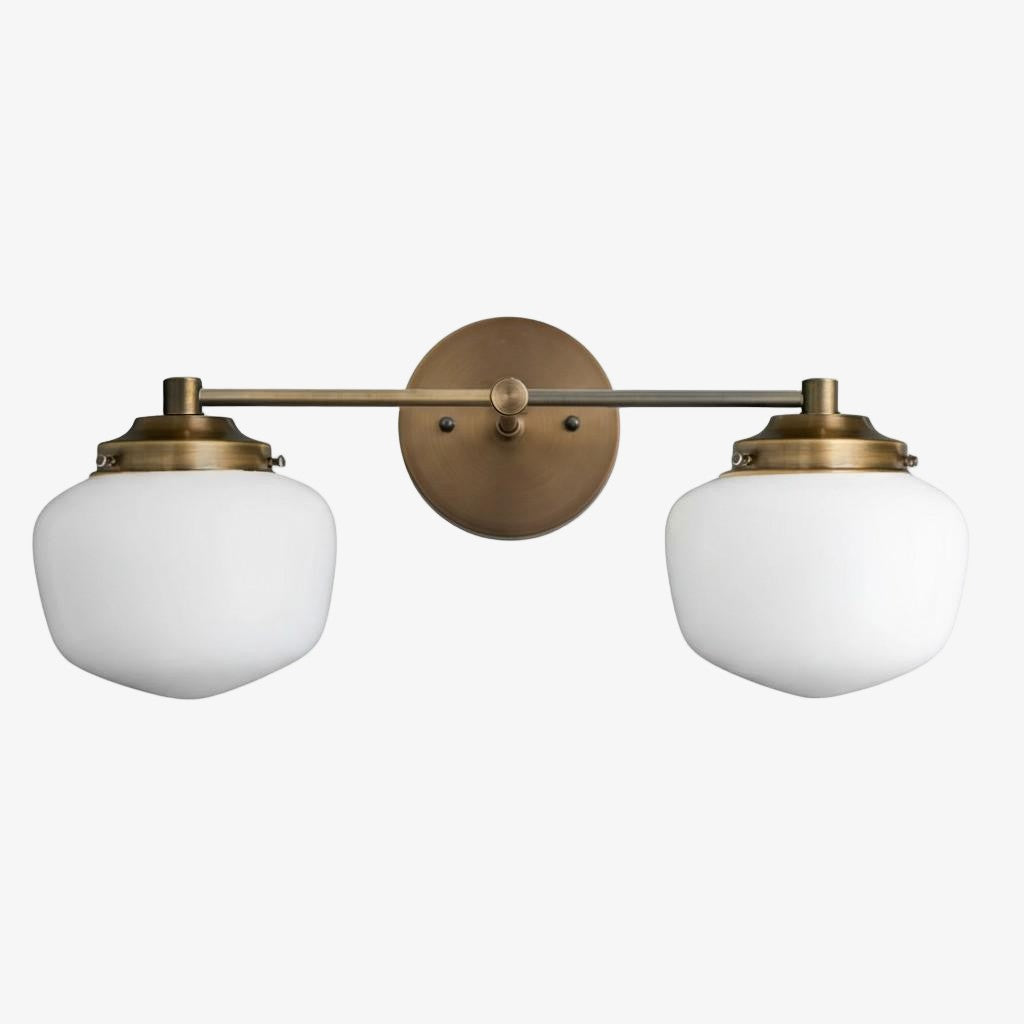 Globe Wandlamp Klassieke Badkamer Schoolhouse Verlichting Mat Opaal Glas voor Spiegel en Wastafel | Sansoti