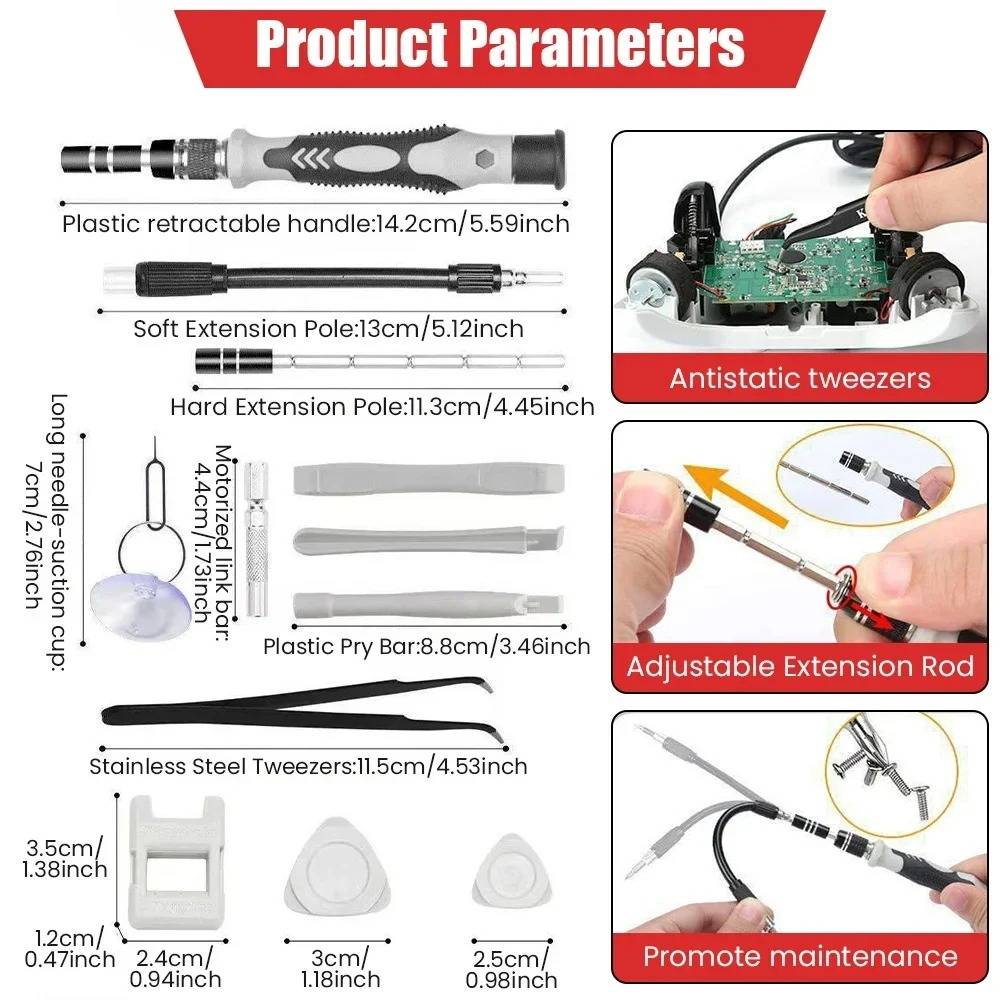 Precision Screwdriver Set 115-Piece Tool Case Electrician Toolkit Multifunctional Repair Kit | Sansoti