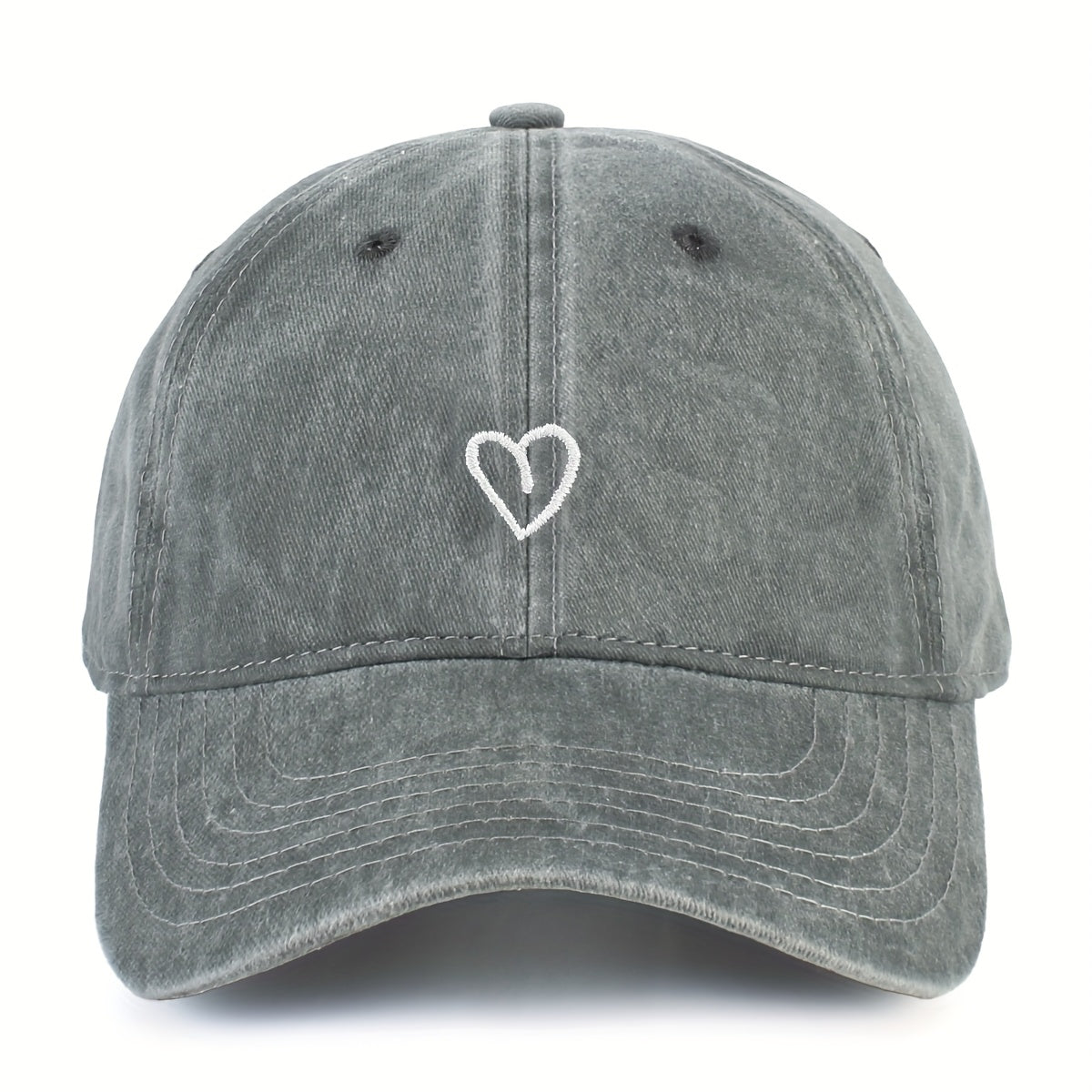 Vintage Baseballcap met Hartstiksel – Verstelbaar Katoen Gewassen Stijl Sportpet Zomerpet Dames Heren Casual Cap | Sansoti