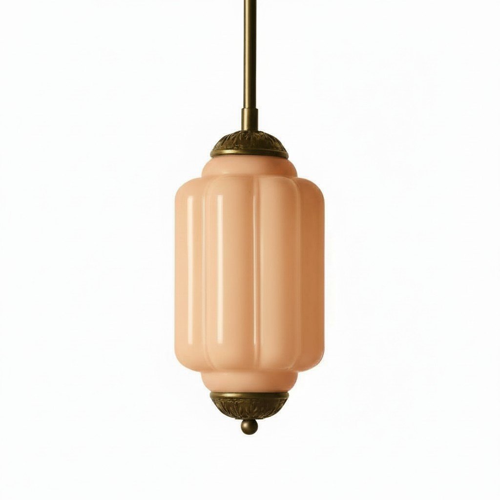 Vintage Melkglazen Hanglamp met Gegolfde Rand – Scandinavische Sfeerverlichting voor Keuken en Slaapkamer | Sansoti