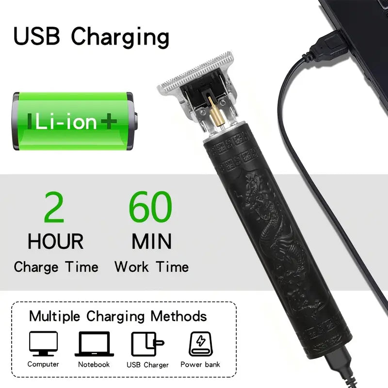 Professionele Haar- en Baardverzorgingsset 3-delig Draadloos met LED-Display USB Oplaadbaar Trimmer Scheerapparaat voor Mannen | Sansoti