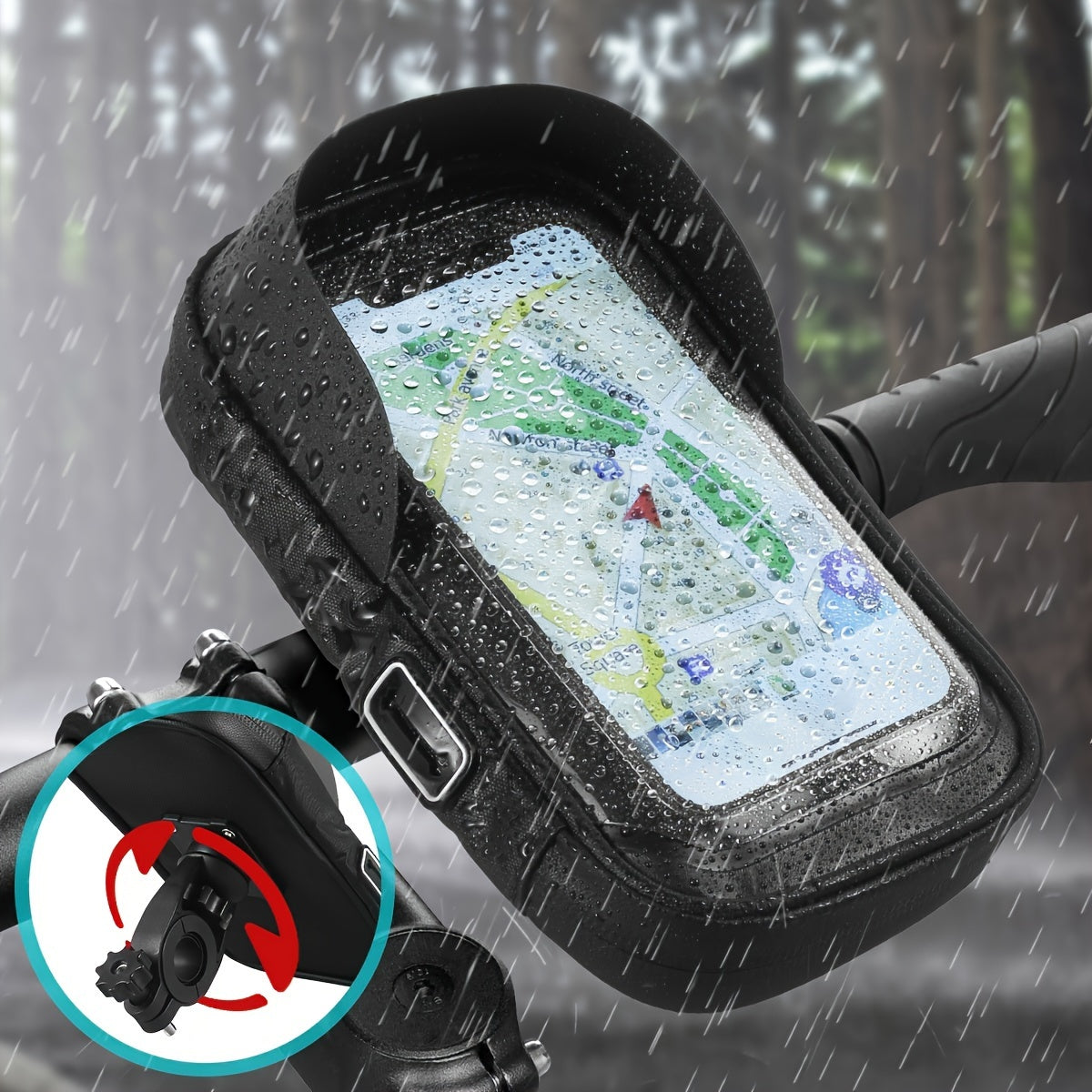 Waterdichte Telefoonhouder voor Fiets en Motor met 360° Draaibaar Systeem | Sansoti