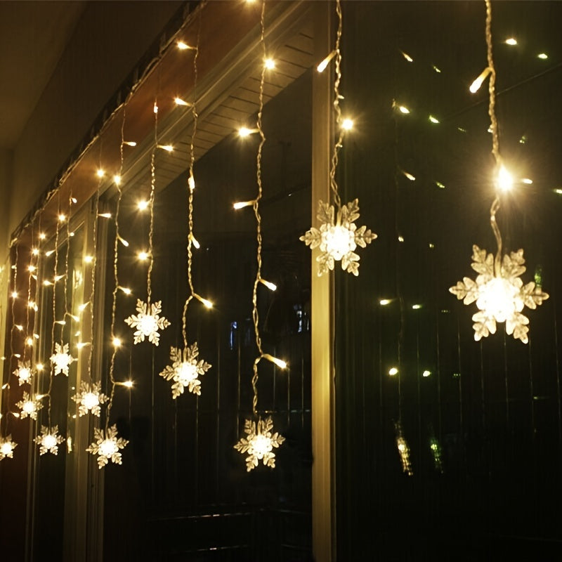 USB-Lichterkette mit Schneeflocken 4 m mehrfarbige LED-Stimmungsbeleuchtung Weihnachtsdekoration Feiertage Winter Interieur | Sansoti