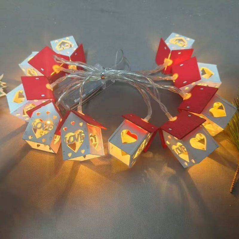 Verlichte Decoratie Huisjes LED Slinger 200cm Kerst Wintersfeer Warm Licht Batterij Sfeervol Kerstdecoratie | Sansoti