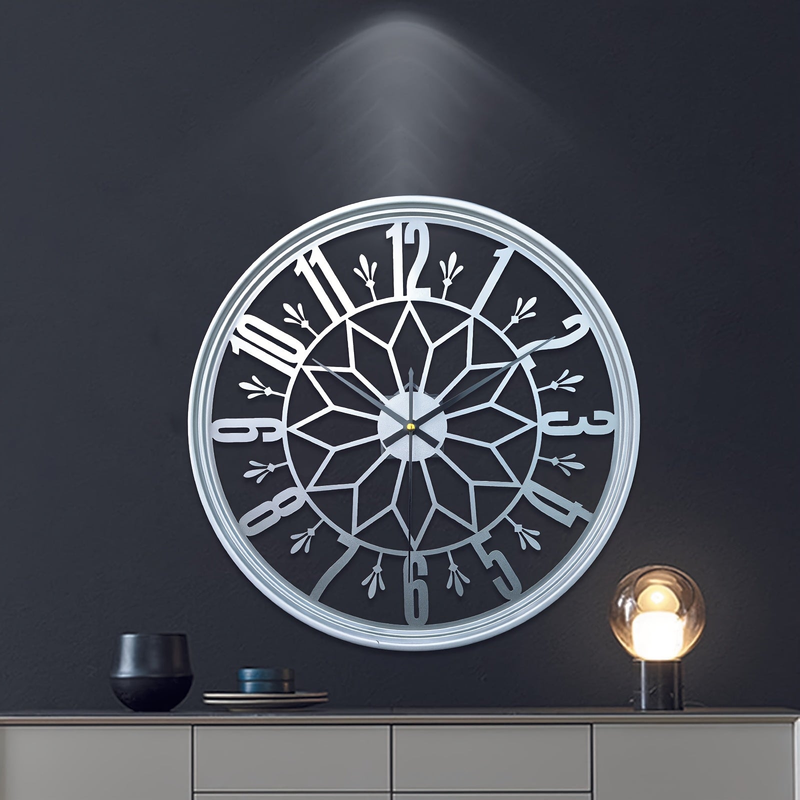 Industriële Wandklok 30cm Vintage Metaal Stille Beweging | Sansoti